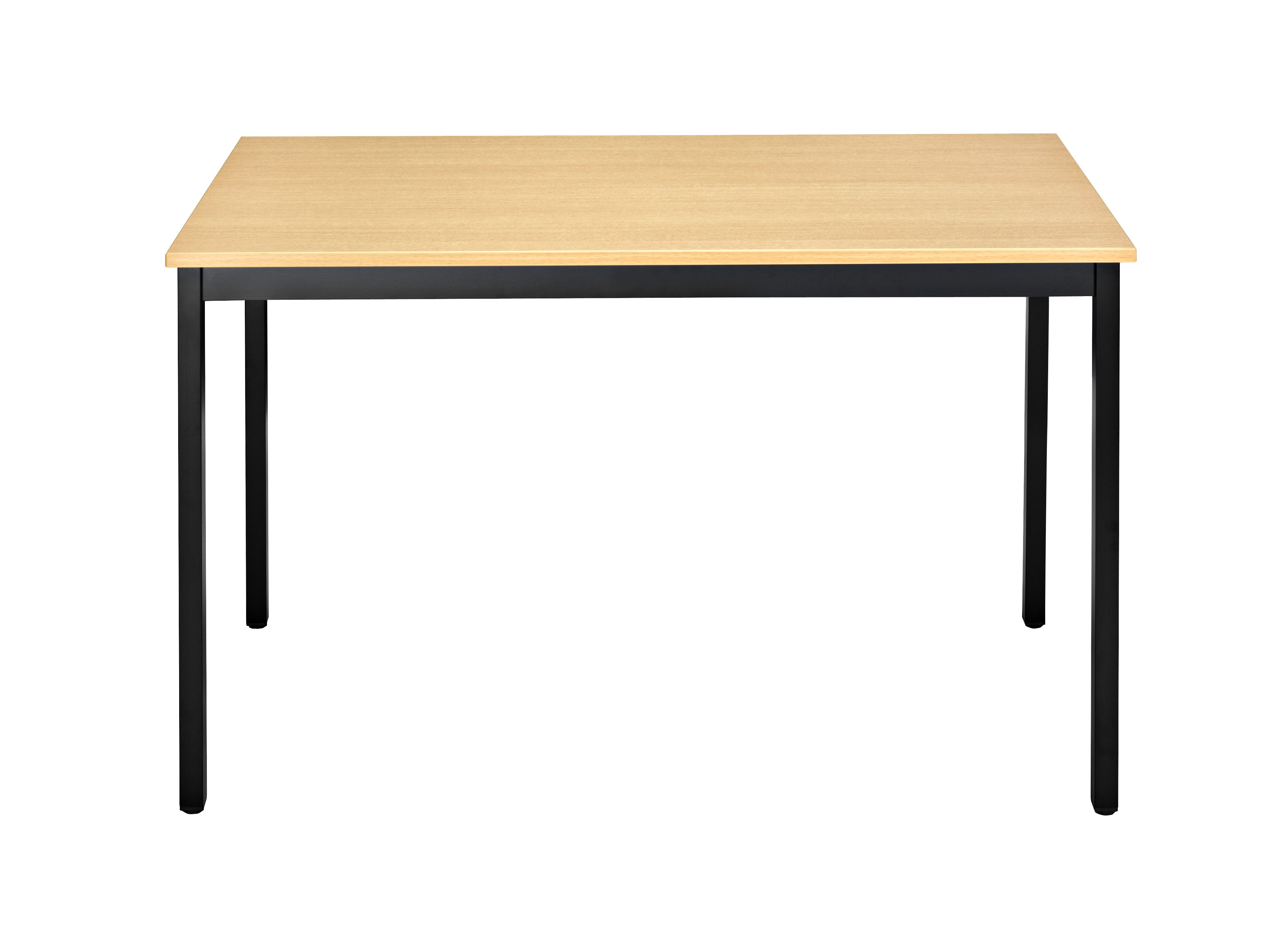 MT1408BC333 Bisley Mehrzwecktisch, rechteckig, Gestell pulverbeschichtet, schwarz-buche, 1400x800