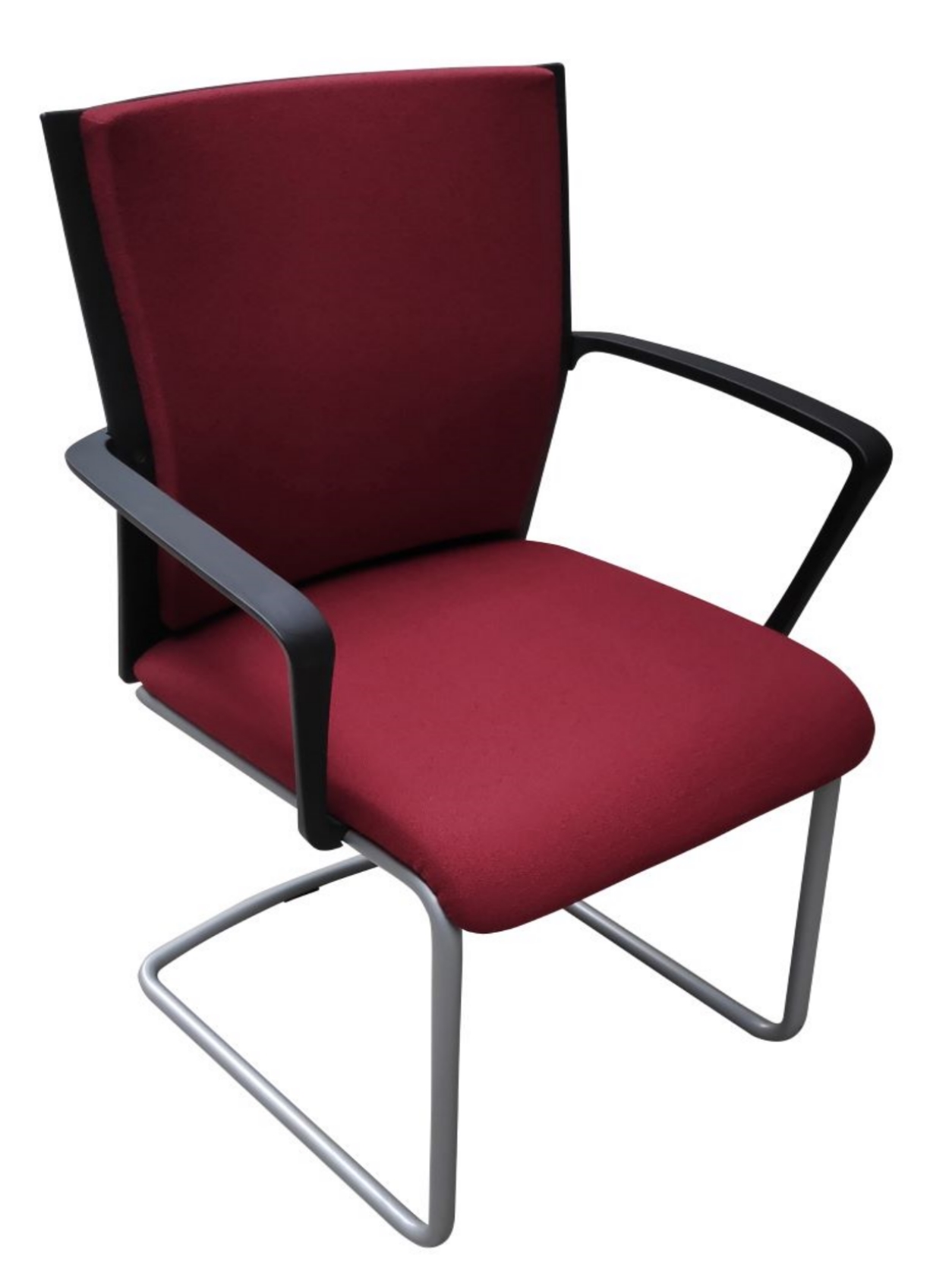 Steelcase-B-Rot-2-1 Gebrauchter Steelcase Besucher- Konferenzstuhl mit Armlehnen
