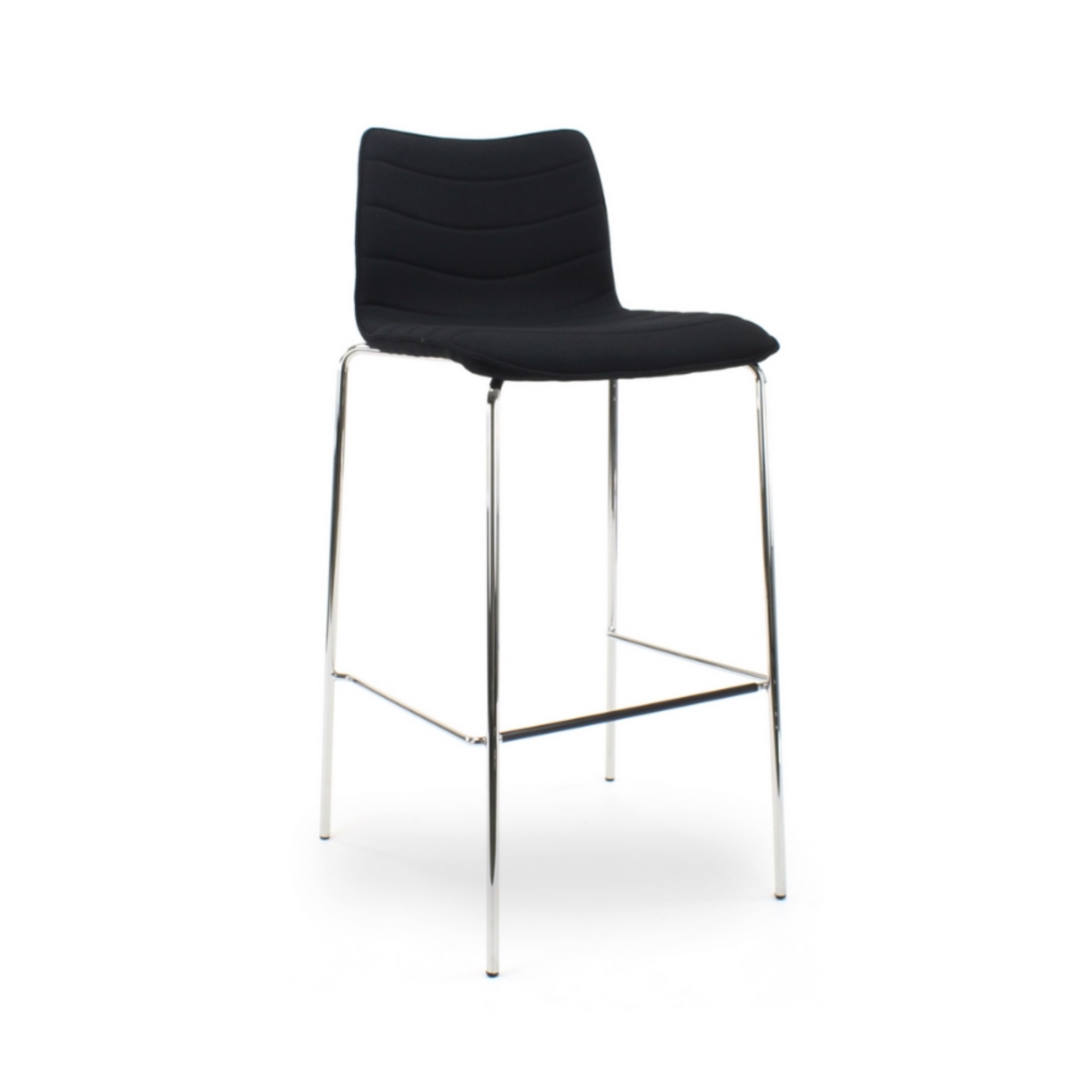 Chairsupply-Barhocker-F50-Wollfilz-grau-schwarz-5 Günstiger Barhocker - Hocker - mit Stoffbezug in Schwarz und Chromgestell