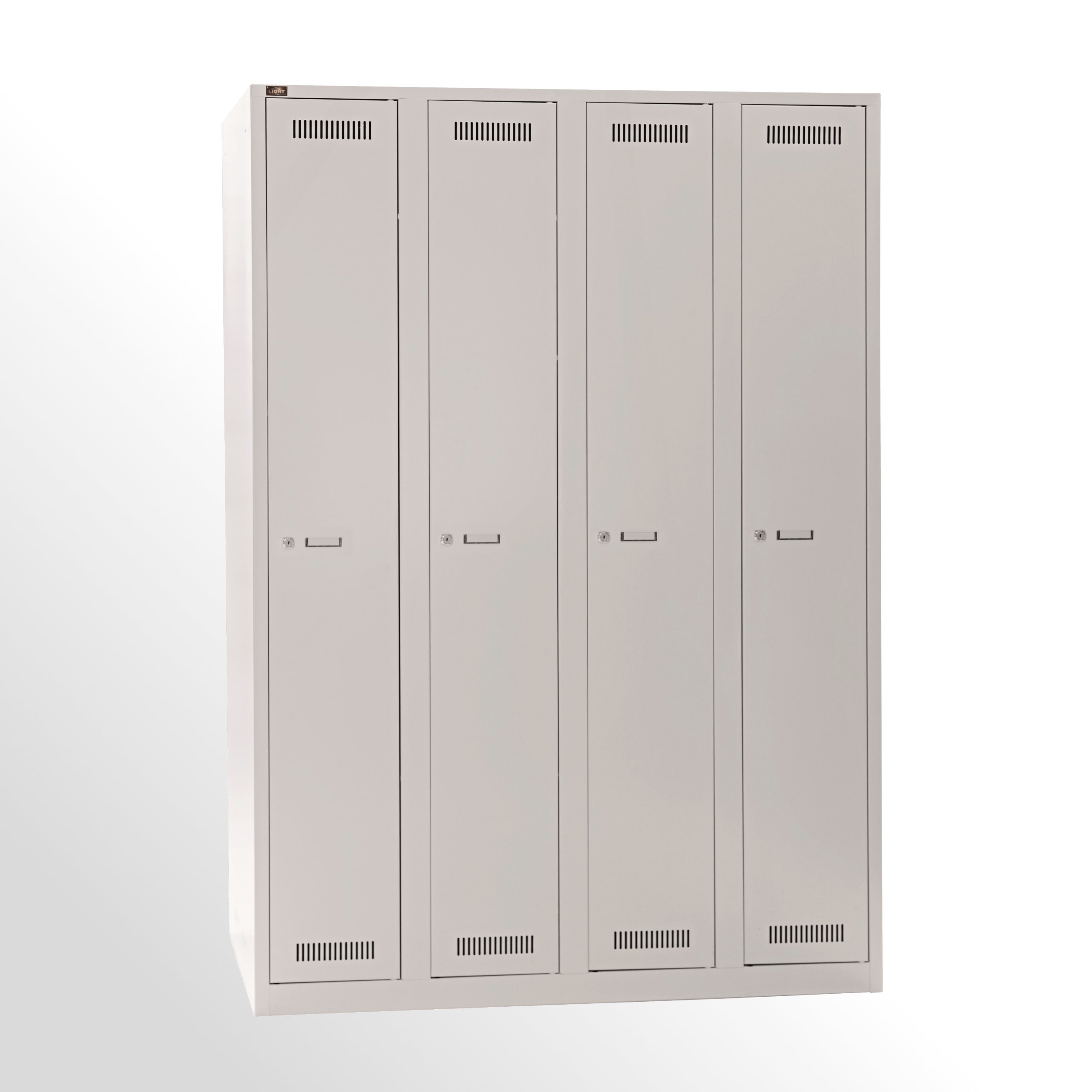 Bisley Garderobenschrank LIGHT 4 Abteile 300, Farbe lichtgrau