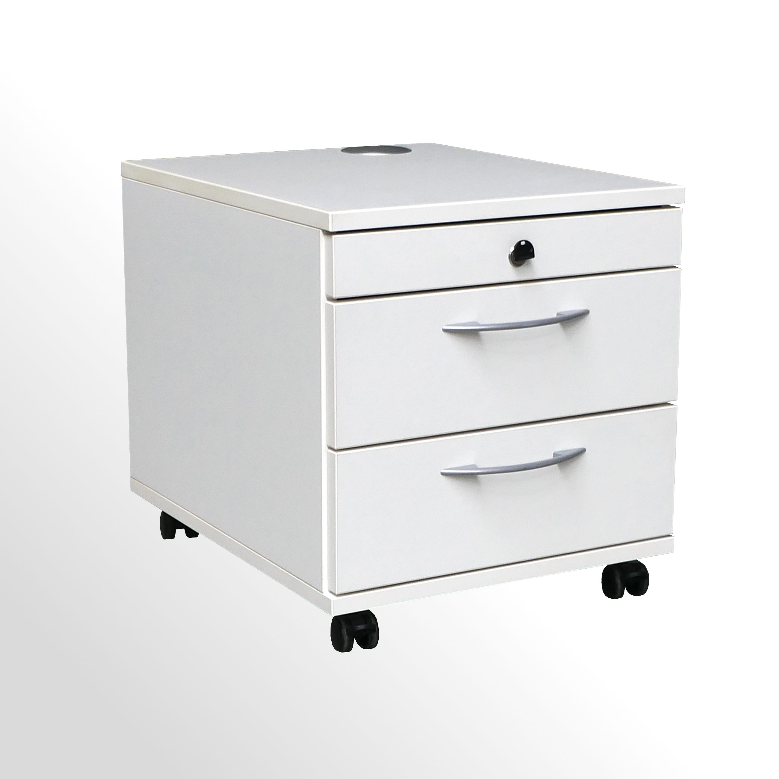 KuN-Rollcontainer-Druckercontainer-weiss-2x-Lade-1 Gebrauchter Rollcontainer - Beistellcontainer - Druckercontainer von König+Neurath