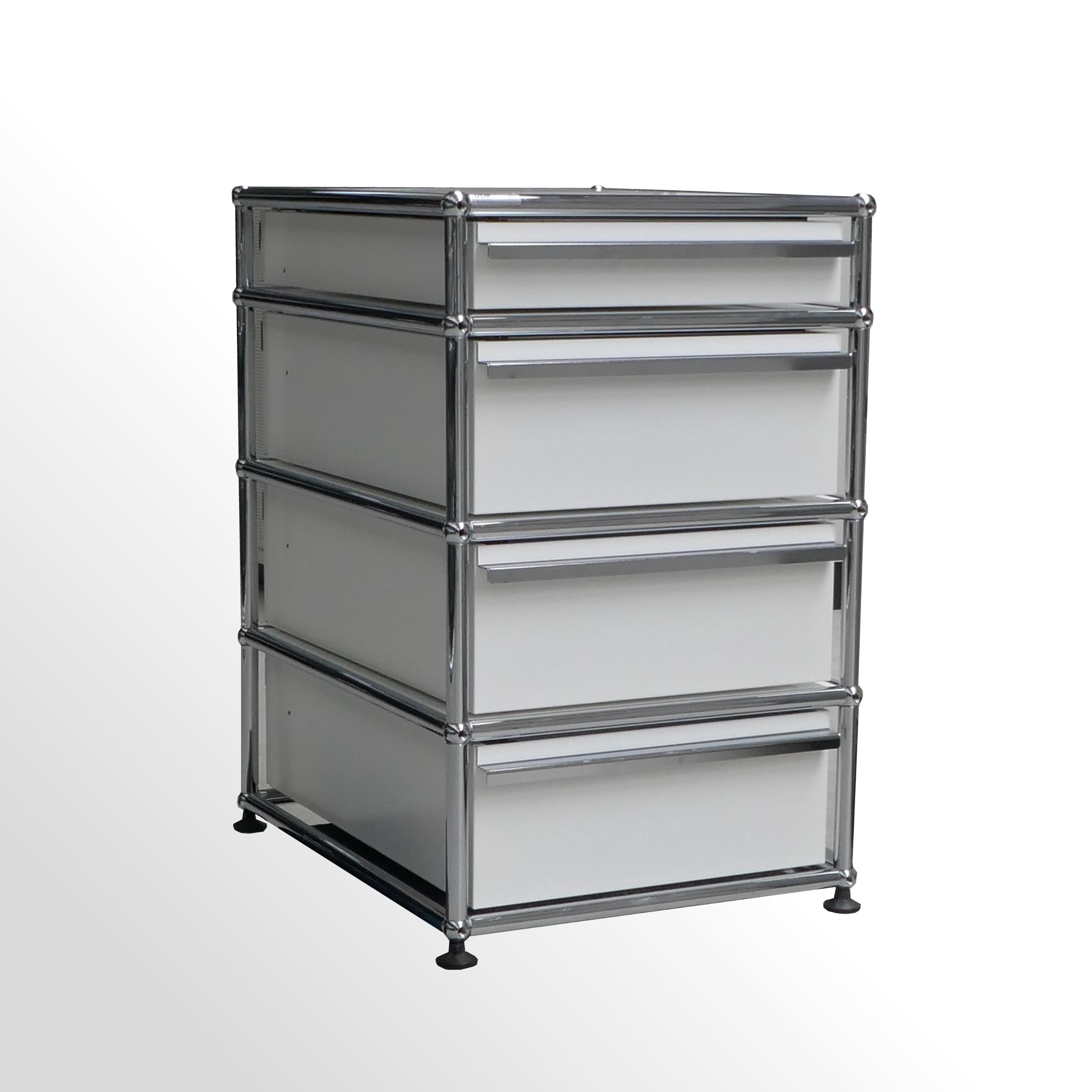 USM-Haller-Standcontainer-Reinweiss-3x-SChublade-1x-Utensilienlade-1 USM Haller Standcontainer - Beistellcontainer - Reinweiss - 3x Schublade | 1x Utensilienlade