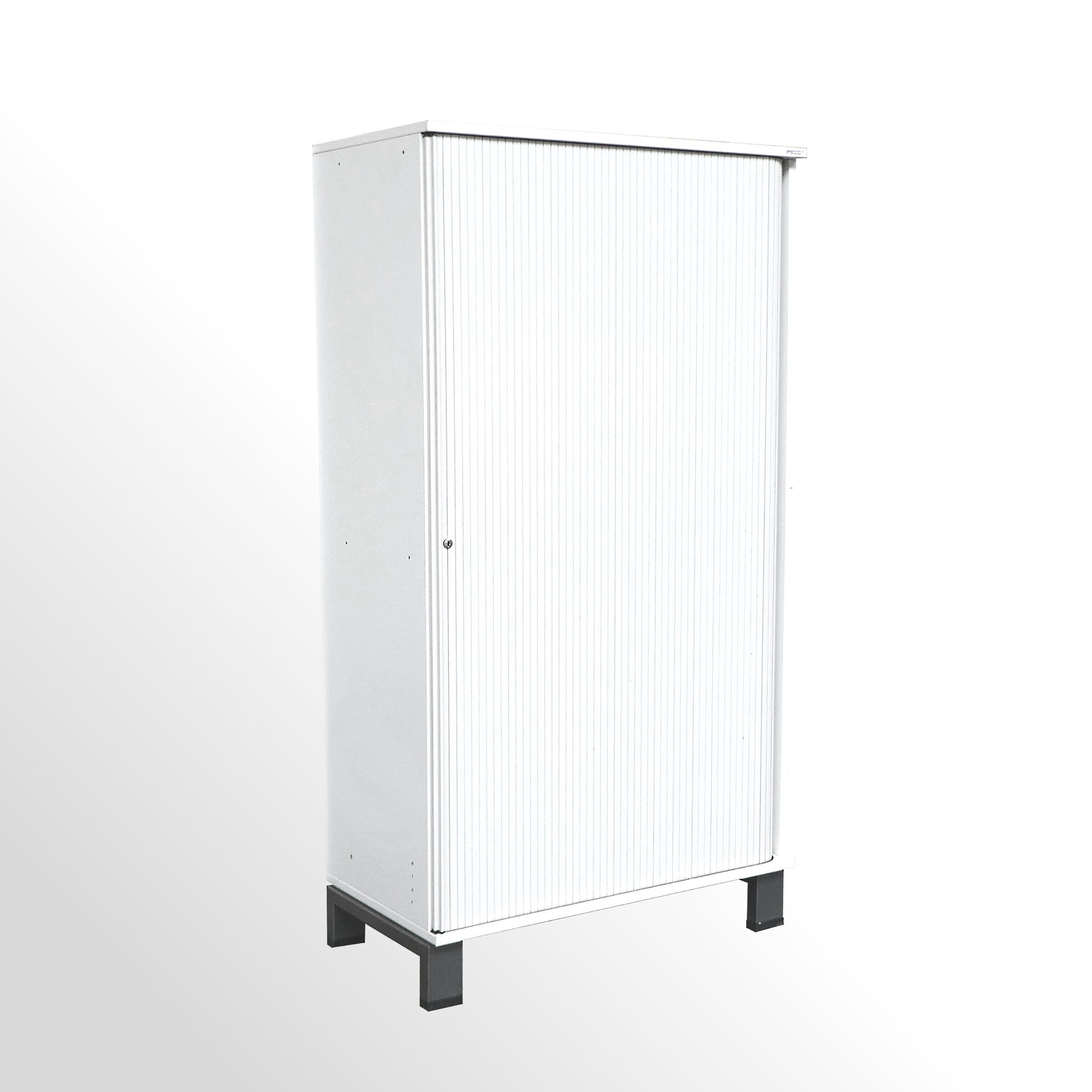 VARIO-4OH-800er-Rollladenschrank-weiss-grau Gebrauchter Vario Rollladenschrank - Aktenschrank - 4 Ordnerhöhen - weiß-grau