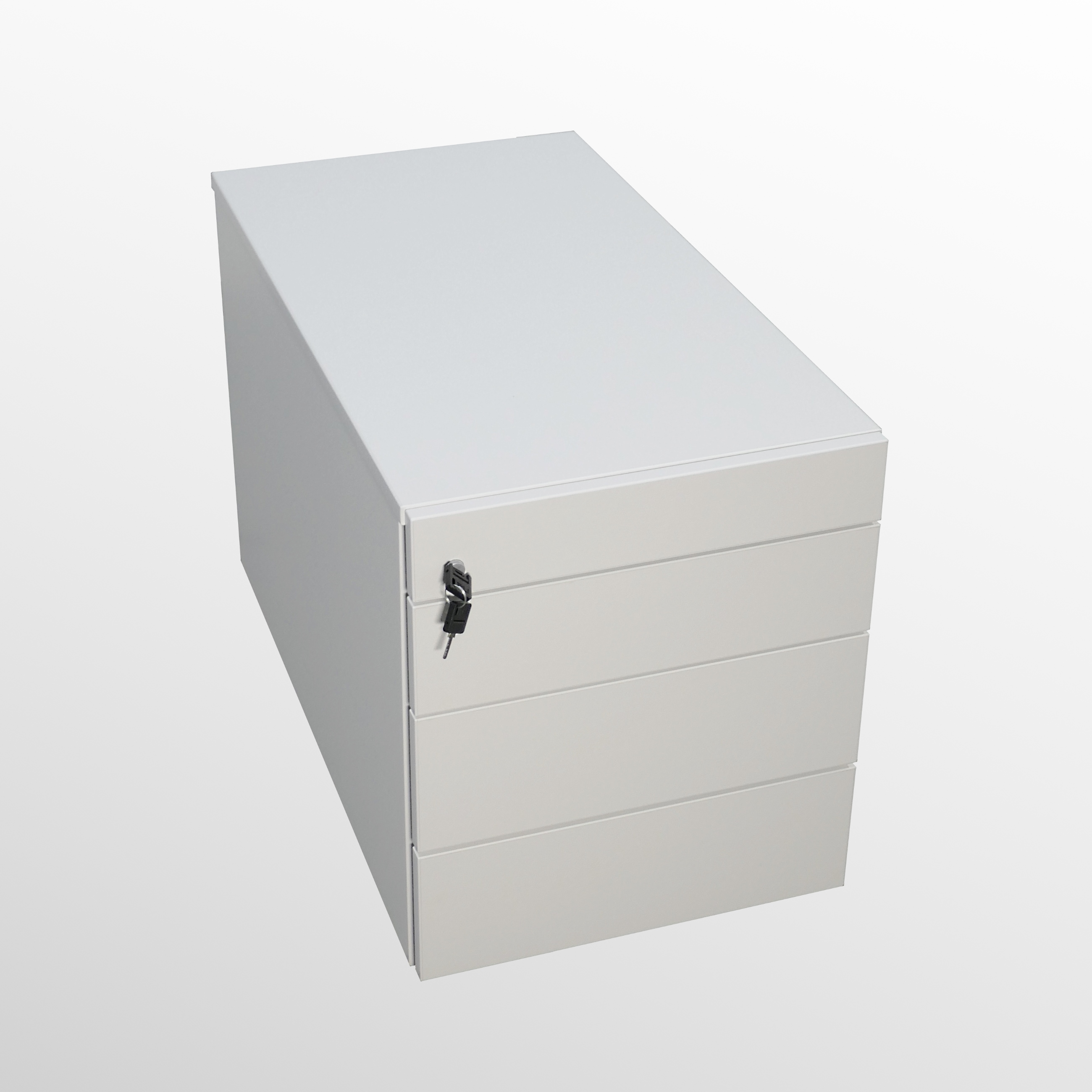 Nowy-Styl-Rollcontainer-weiss-800er-1 Rollcontainer 800 mm - Untertischcontainer auf Rollen - weiß - mit Schubladen