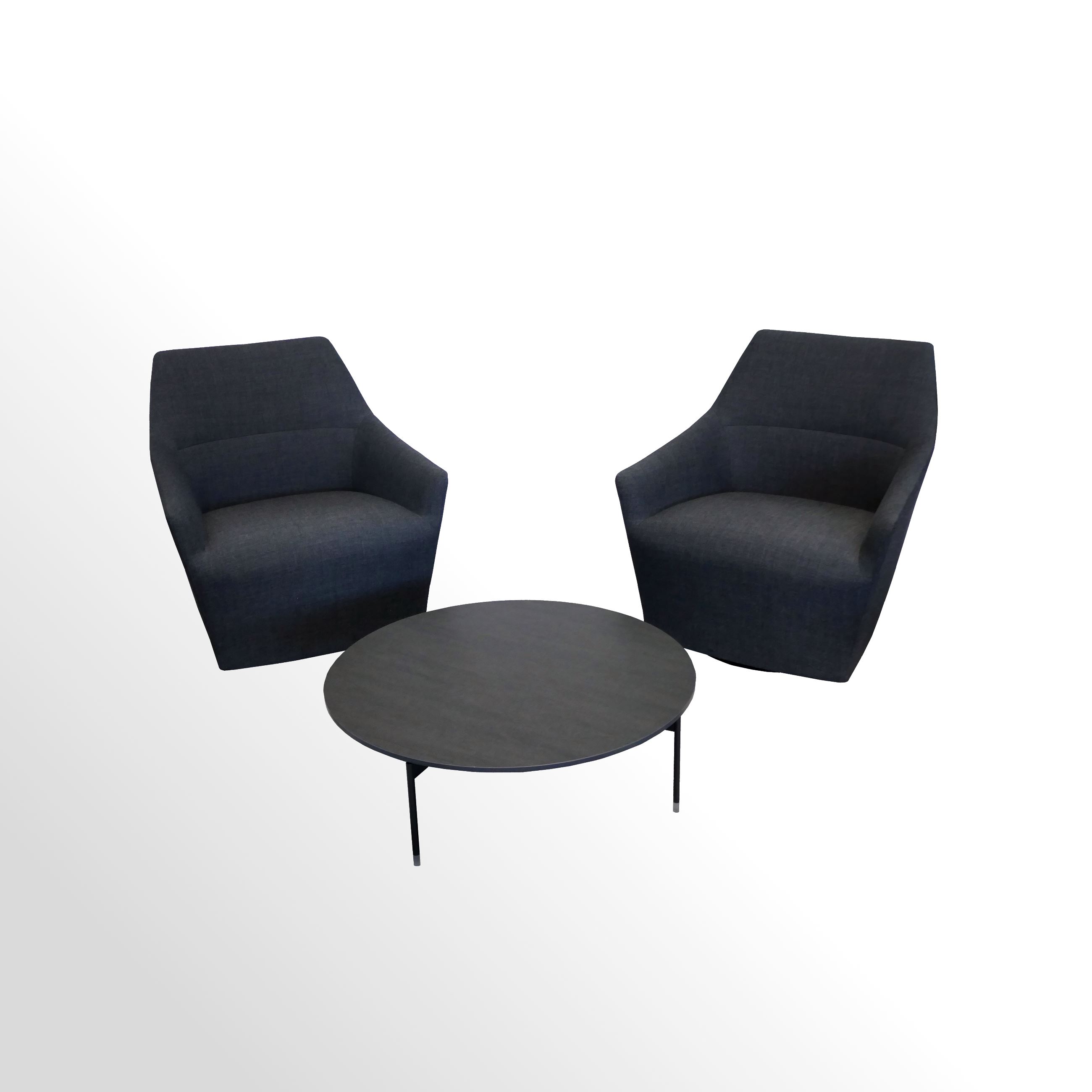 GSW116-1 Günstiges Loungesessel-Set incl. Keramik-Beistelltisch