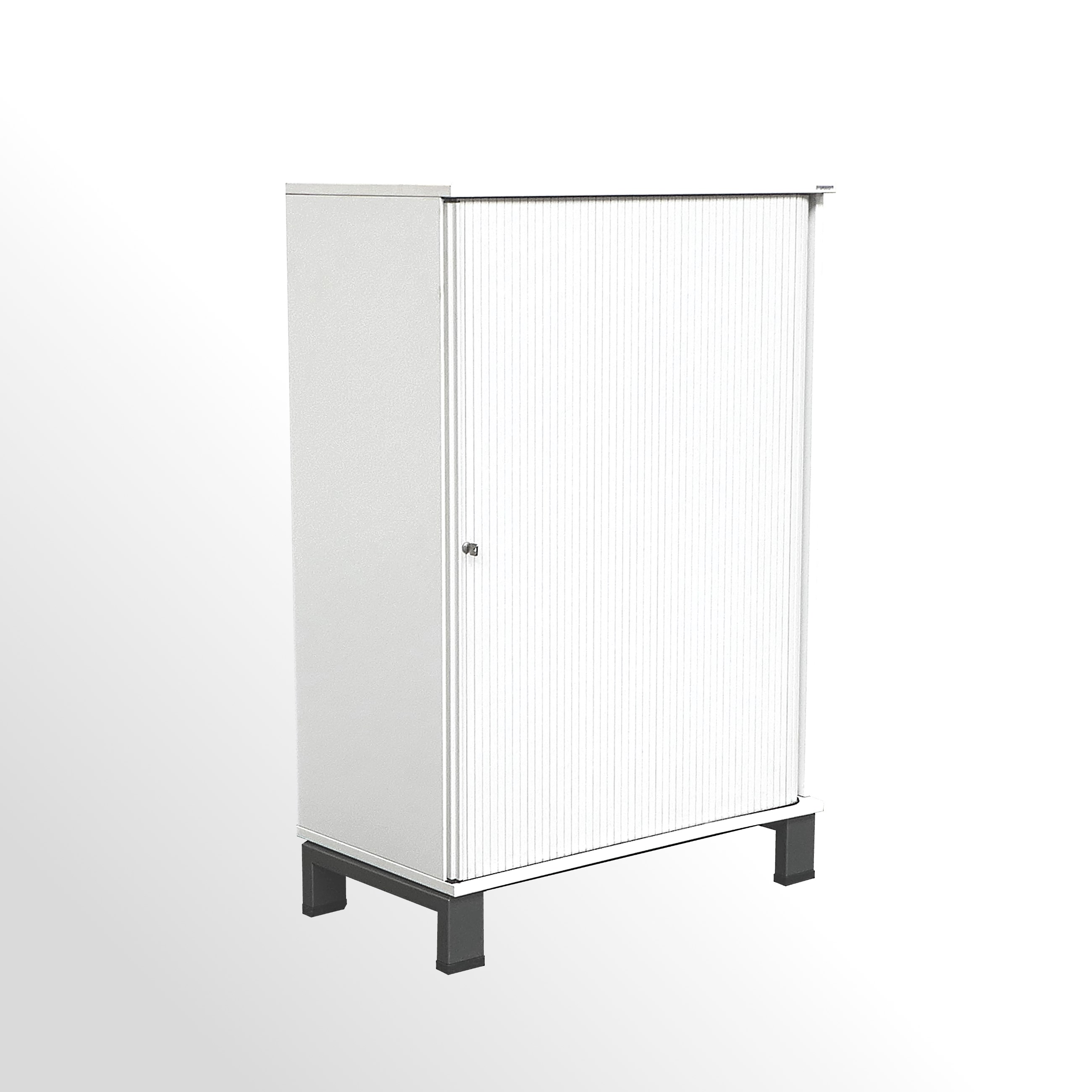 VARIO-3OH-800er-Rollladenschrank-weiss-grau Gebrauchter Vario Rollladenschrank - Aktenschrank - 3 Ordnerhöhen - grau-weiß