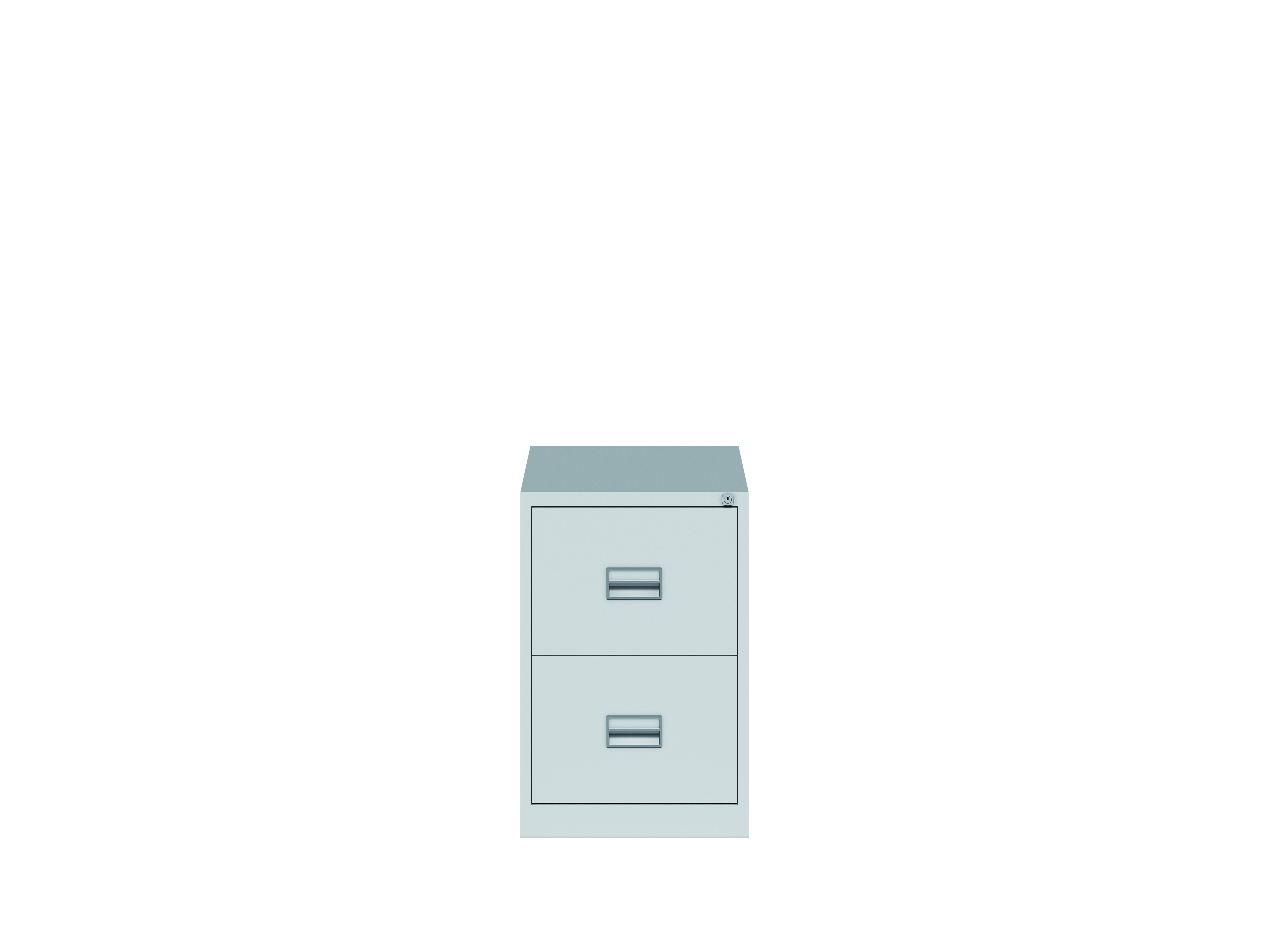 HRE2FF645_F Bisley Hängeregistraturschrank ECO, einbahnig, DIN A4, 2 HR-Schubladen, Farbe lichtgrau