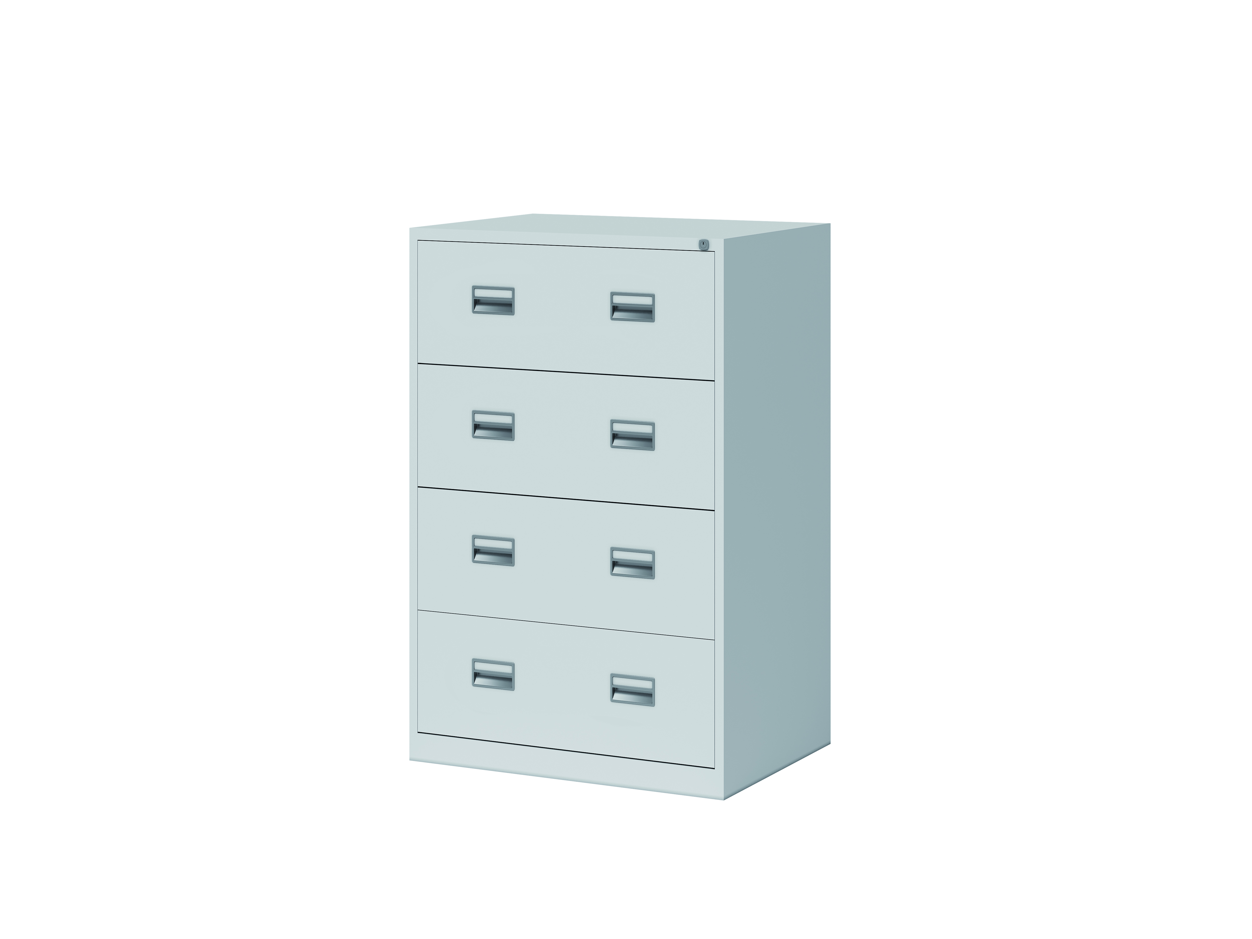 HRD4FF645_R Bisley Hängeregistraturschrank ECO, doppelbahnig, DIN A4, 4 HR-Schubladen, Farbe lichtgrau