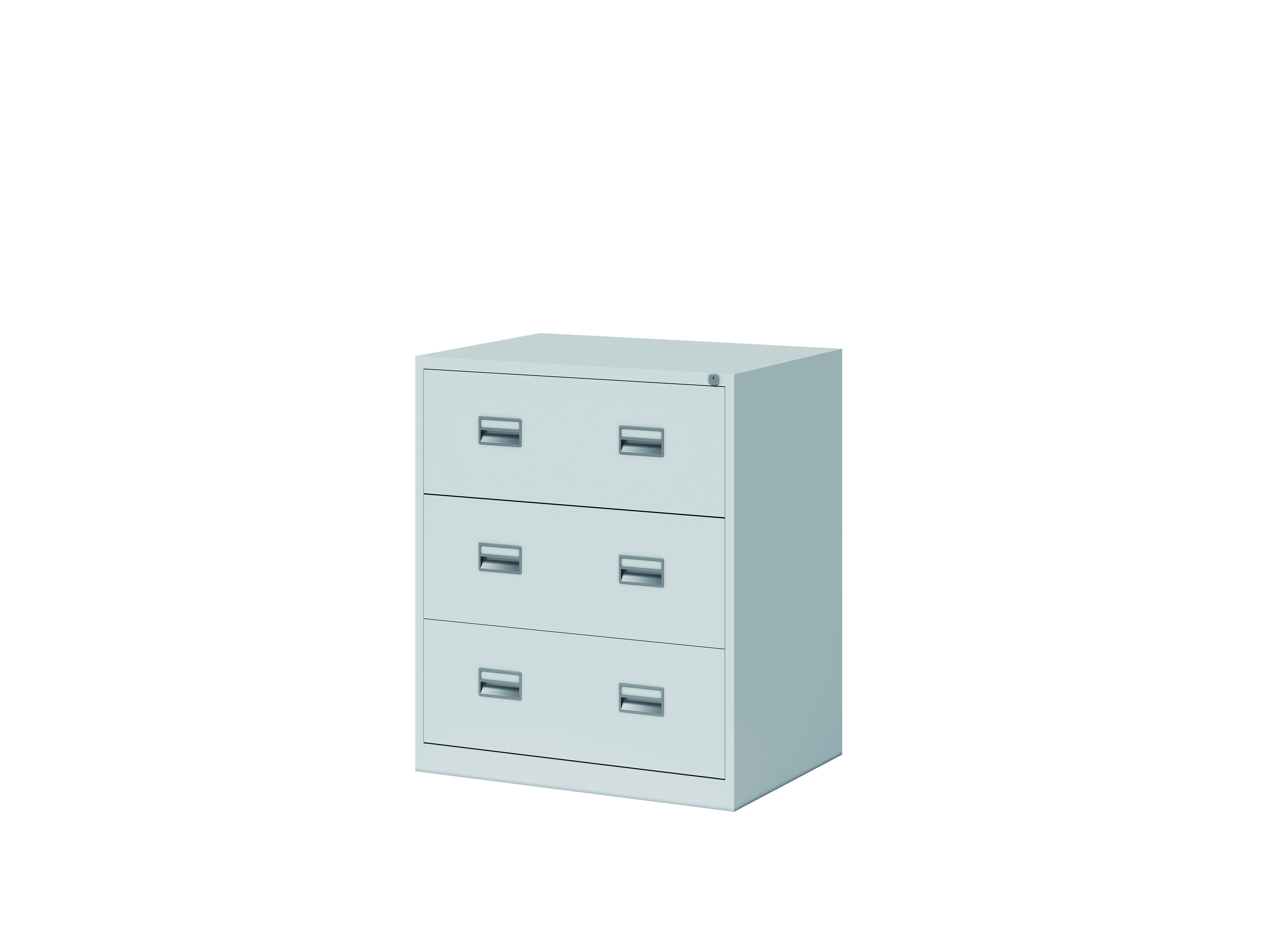 HRD3FF645_R Bisley Hängeregistraturschrank ECO, doppelbahnig, DIN A4, 3 HR-Schubladen, Farbe lichtgrau