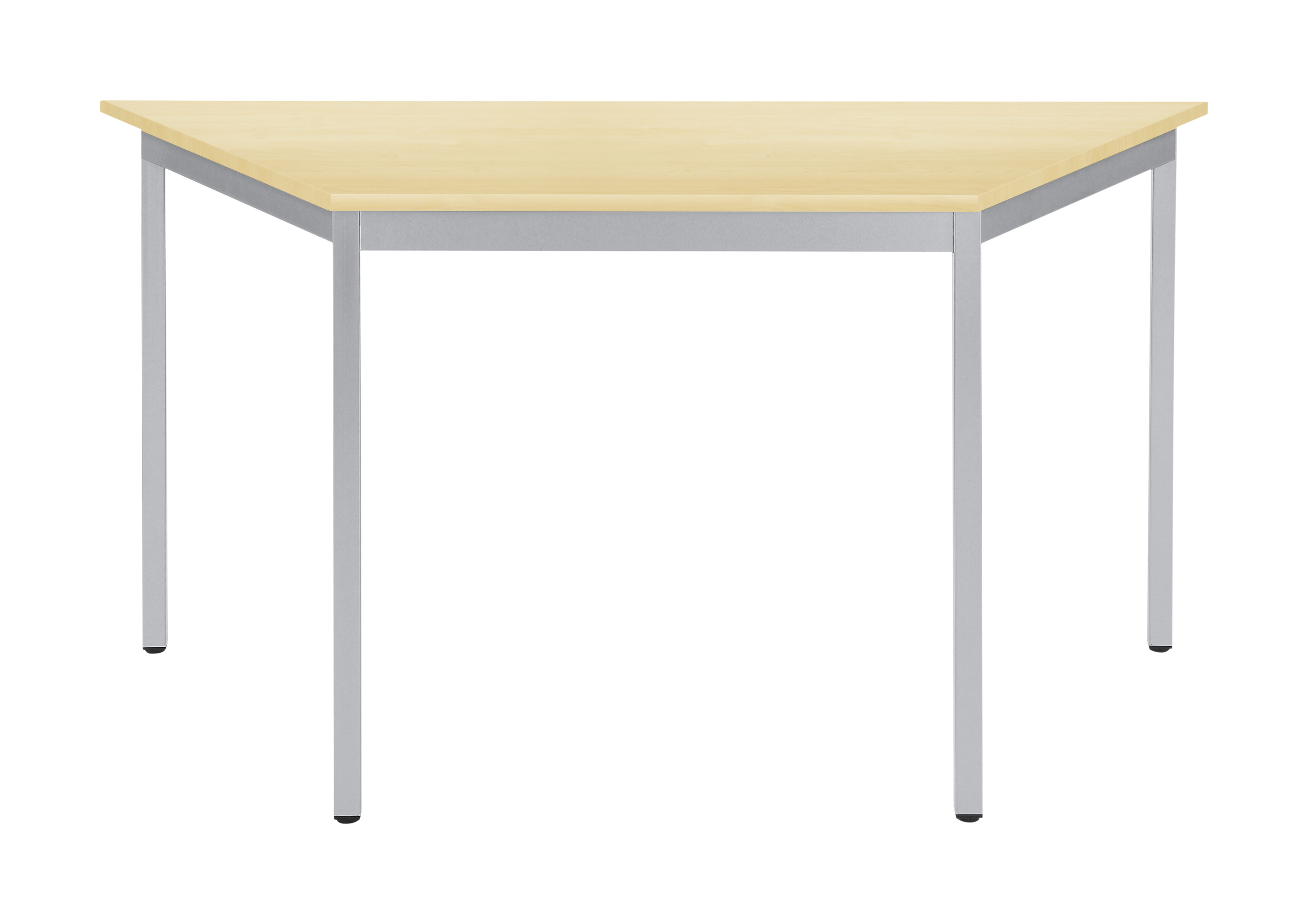 MTT1206MP300Wf3e3JTbWxTvQ Bisley Mehrzwecktisch, Trapez, Gestell pulverbeschichtet, aluminium-ahorn, 1200x600