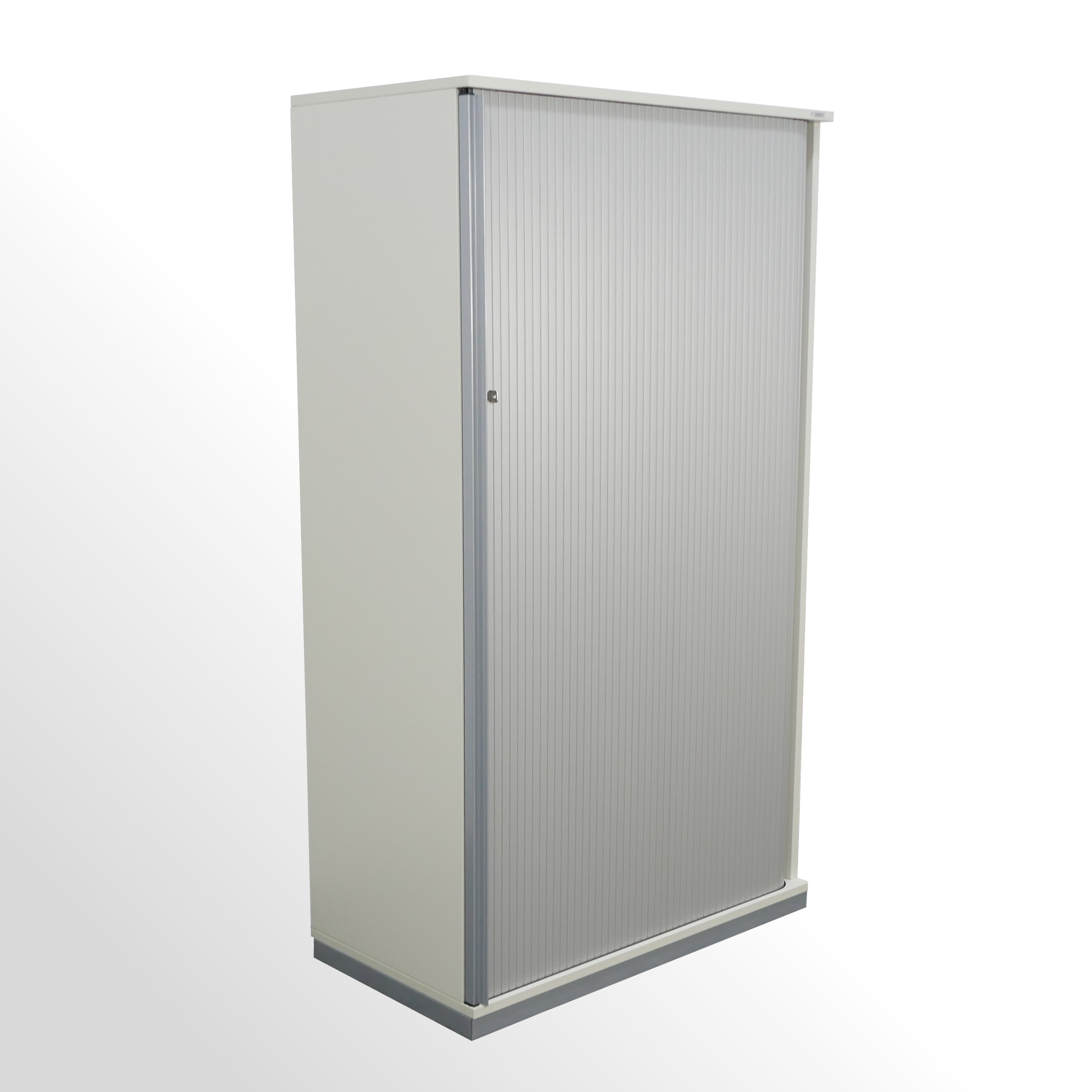 Vario-Rollladenschrank-lichtgrau-alufarben-4-OH-1 Gebrauchter Vario Rollladenschrank - Aktenschrank - 4 Ordnerhöhen