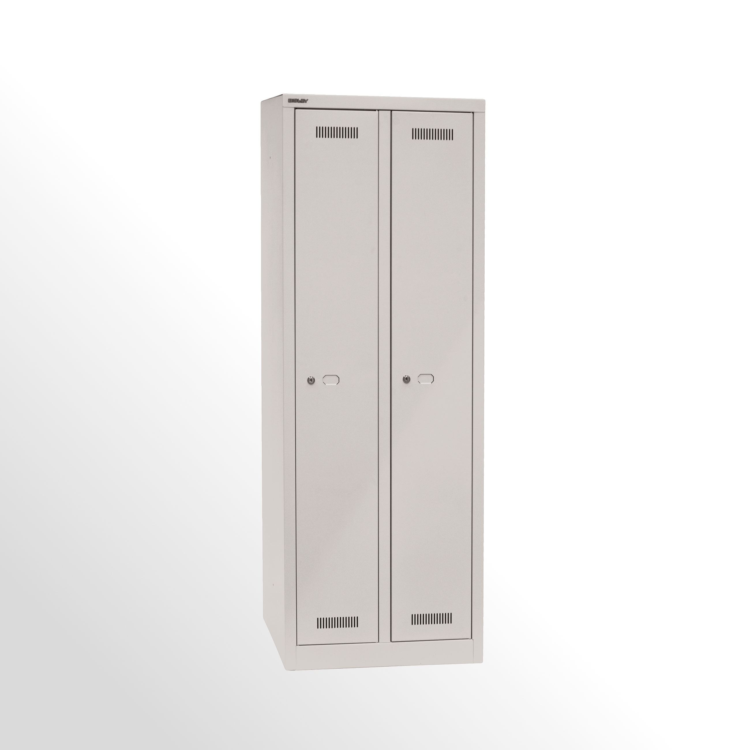 Bisley MonoBloc™ Garderobenschrank, 2 Abteile, je 1 Fach, Farbe lichtgrau