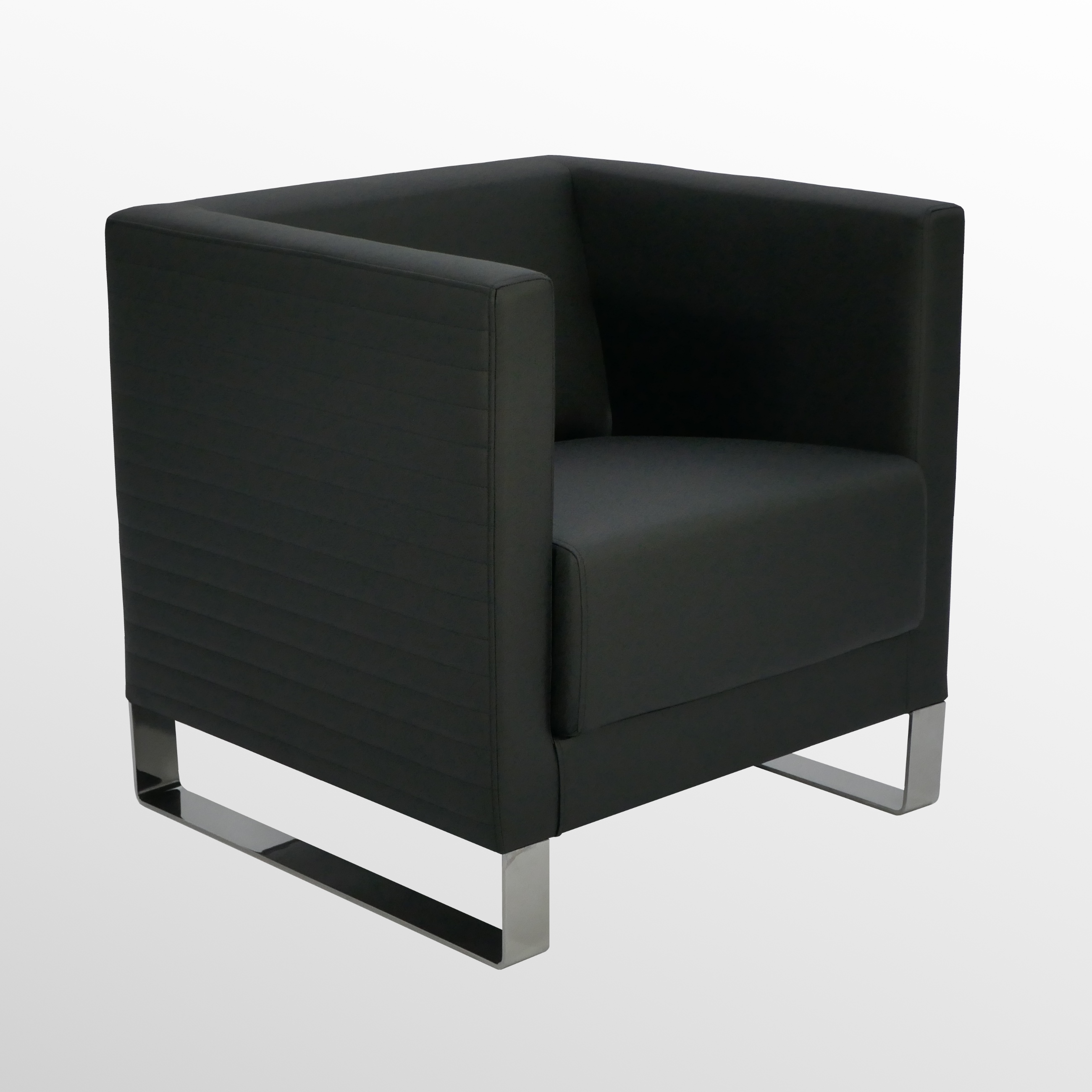 Profim-Vancouver-Lite-Kunstleder-schwarz-1 Günstiger Design-Loungesessel - Sessel mit Kunstlederbezug und Außensteppung
