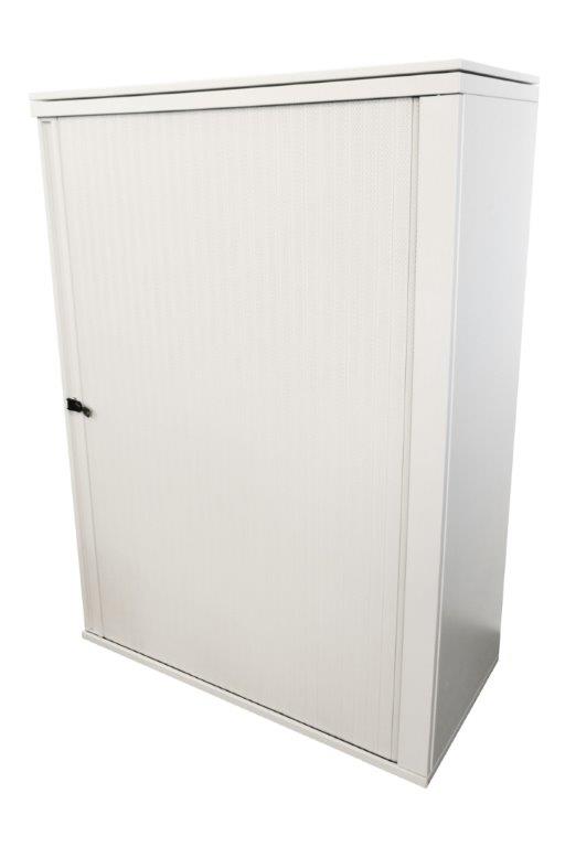 Kinnarps-Rollladenschrank-Akustik-weiss-1 Günstiger Kinnarps Ordemo Rollladenschrank - Aktenschrank - Cremeweiß