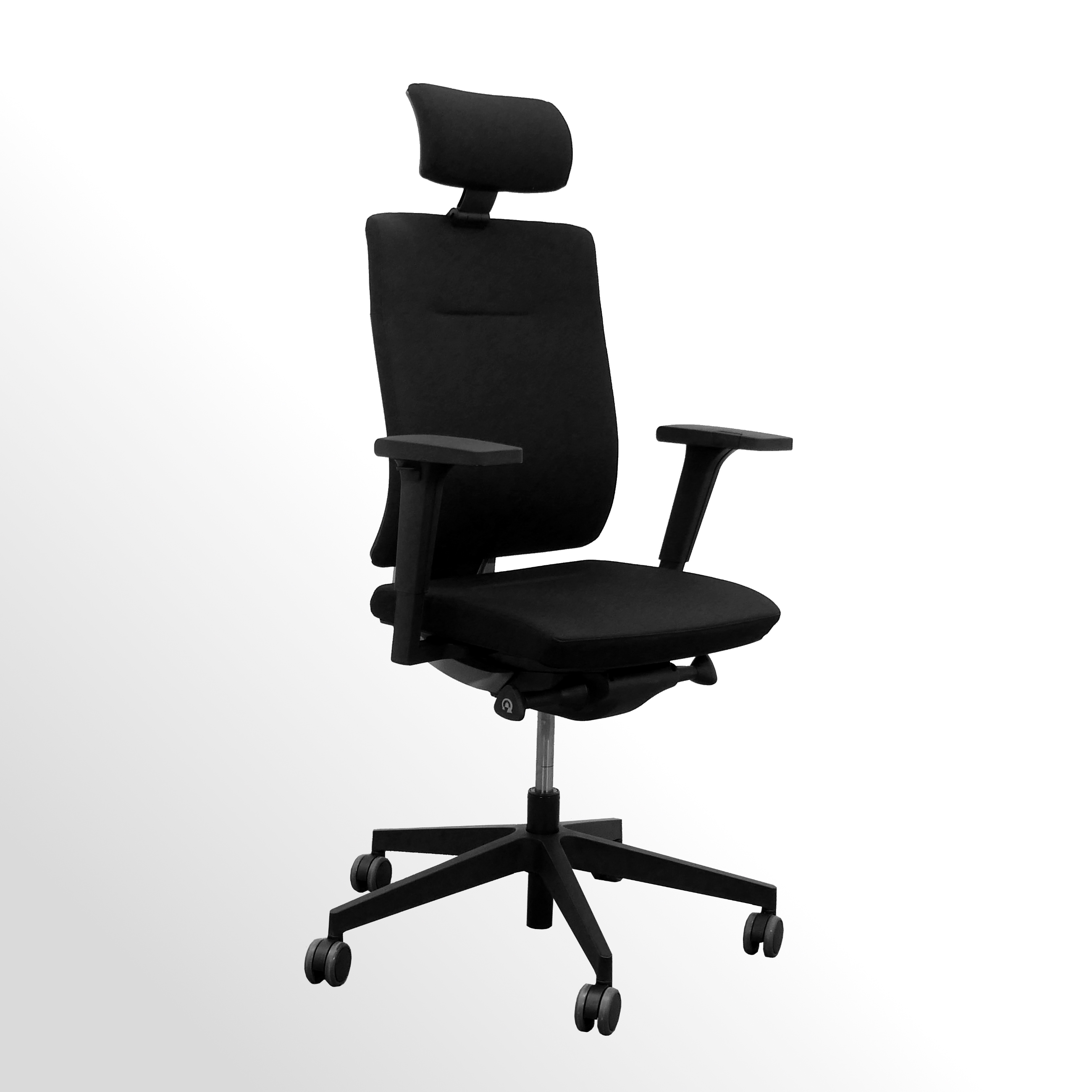 XENON-11SFL-B-rodrehstuhl-mit-Kopfst-tze-1 Ergonomischer Bürodrehstuhl mit Armlehnen und Kopfstütze - Stoff schwarz